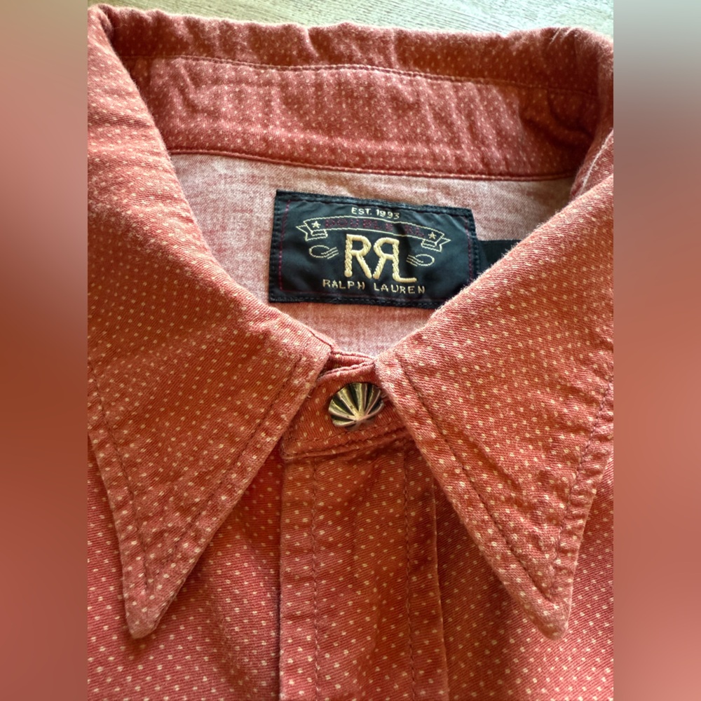 Ralph Lauren Double RL Pink Dot Western Shirt - Picture 7 of 11
